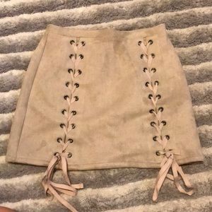 Lace Up Mini Skirt
